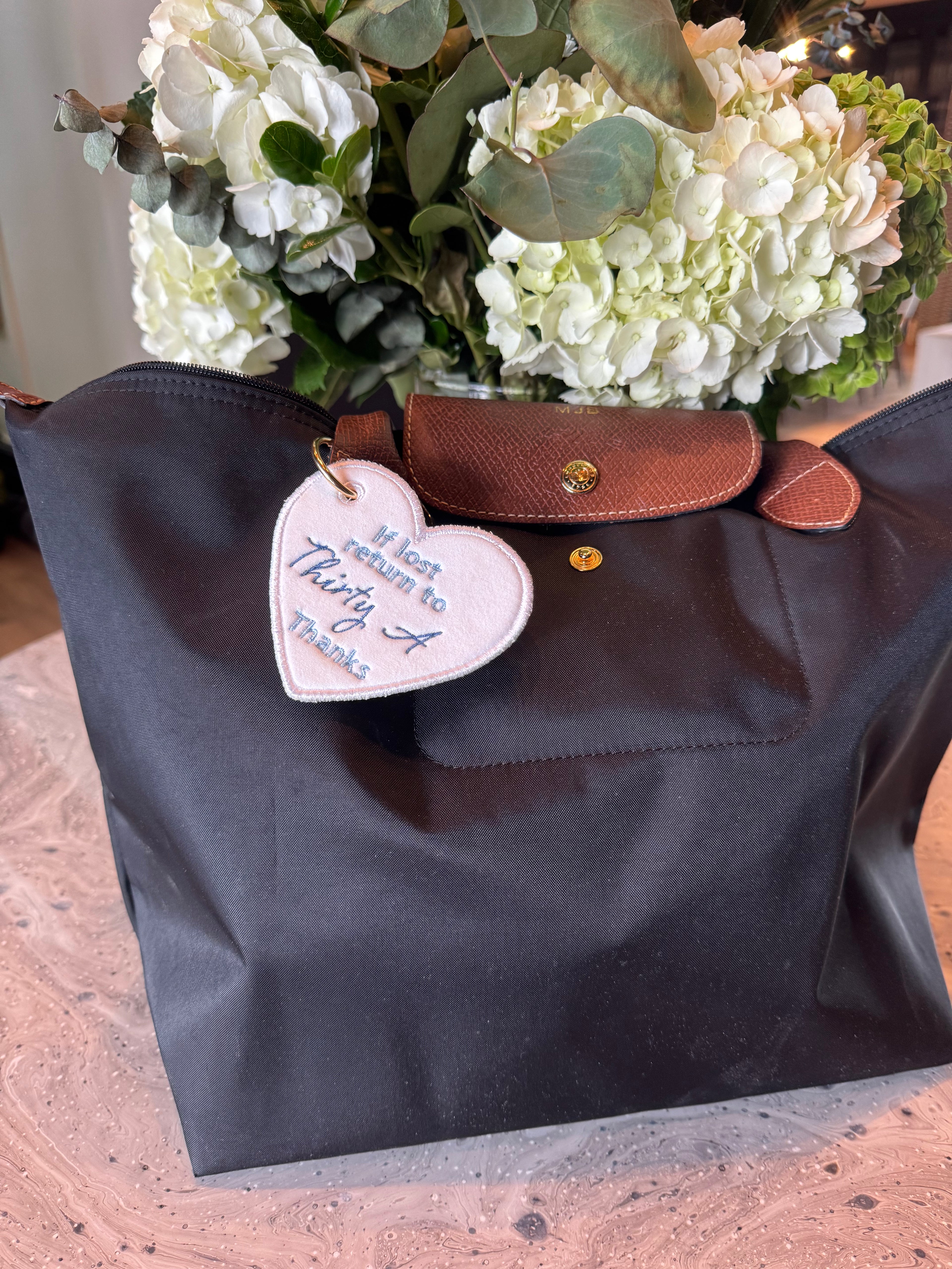 Thirty A Heart Bag Tag