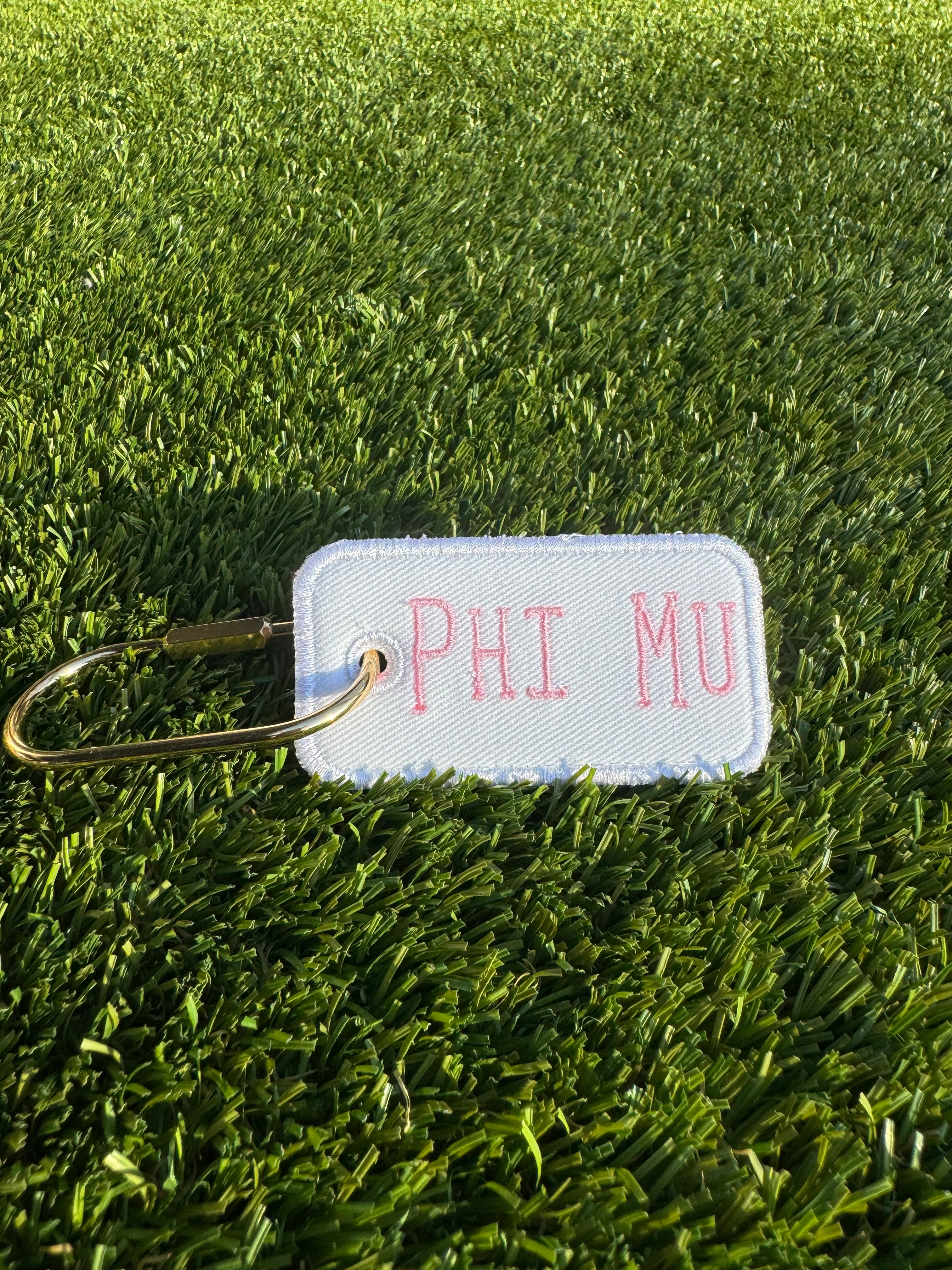 Phi Mu Bag Tag