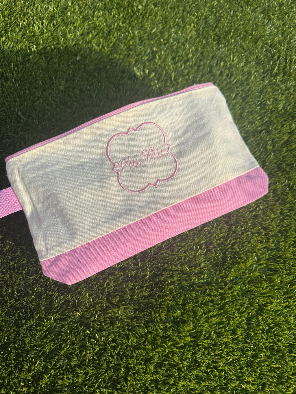 Phi Mu Canvas Pouch
