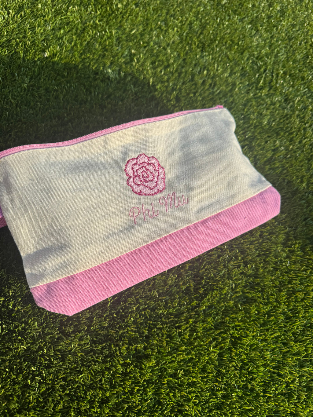 Phi Mu Canvas Pouch