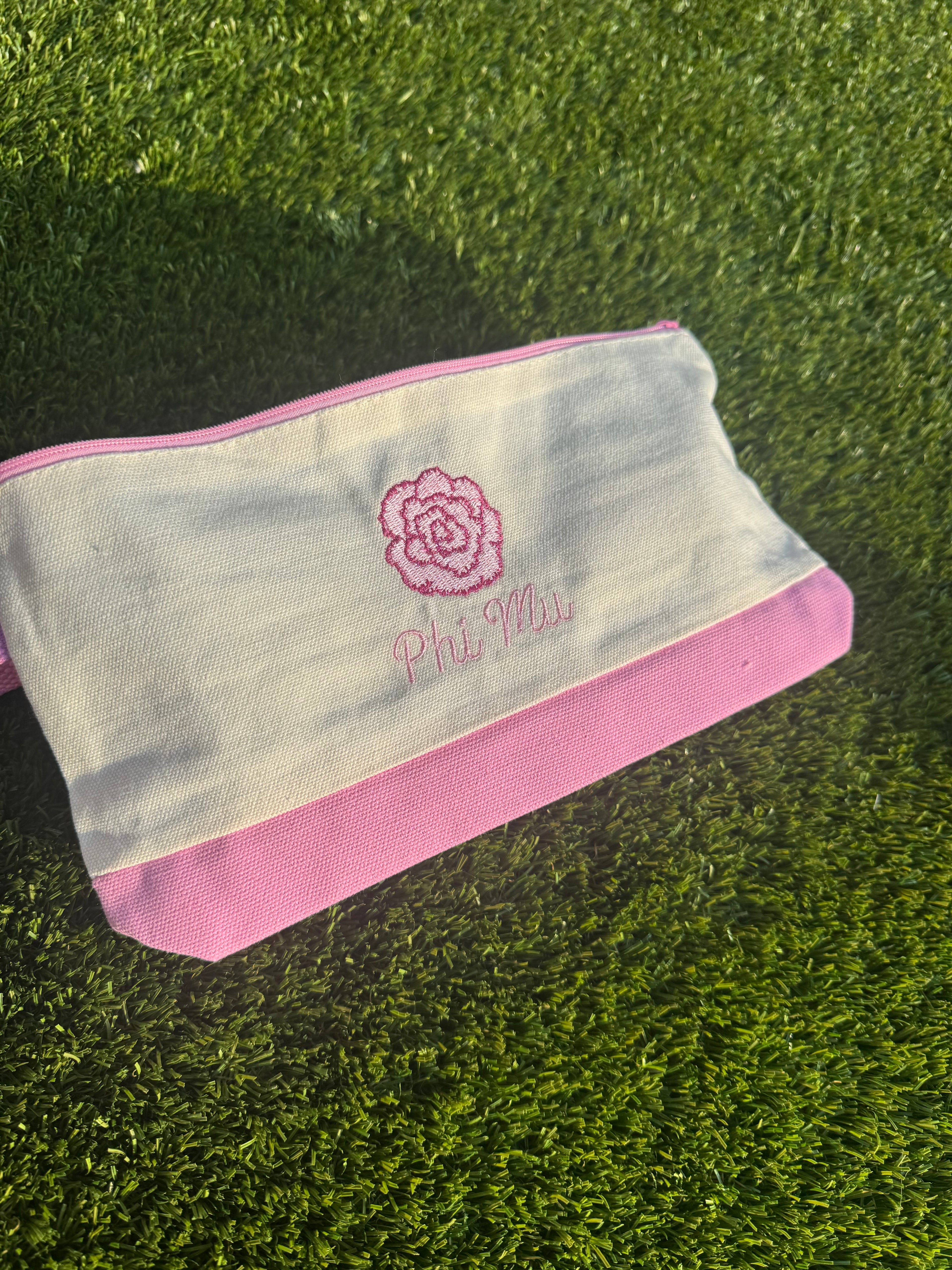 Phi Mu Canvas Pouch